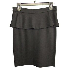 Alice + Olivia Employed Black Pencil Skirt Size 8 Peplum Waist Womens Career